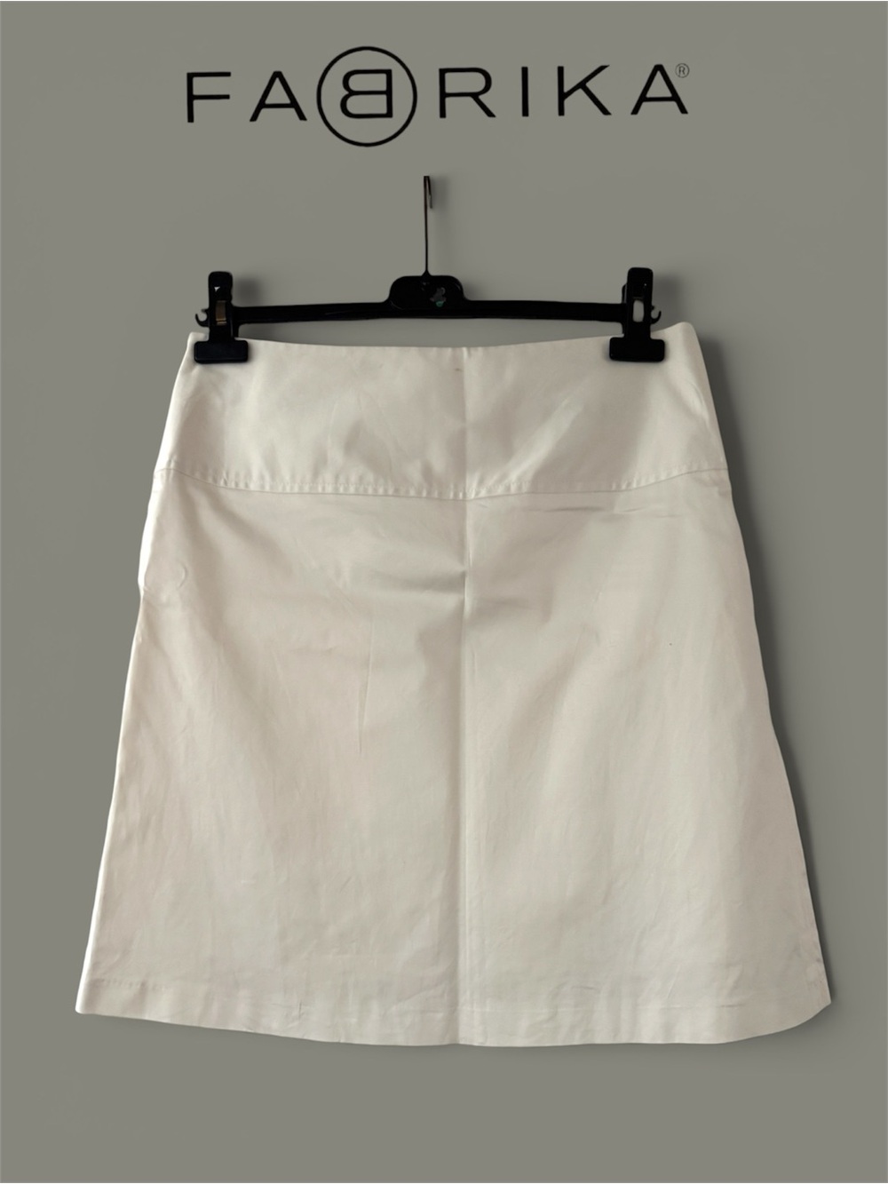 FABRIKA Ivory White High-waisted Pleated A-Line Skirt 100% Cotton - Picture 3 of 8